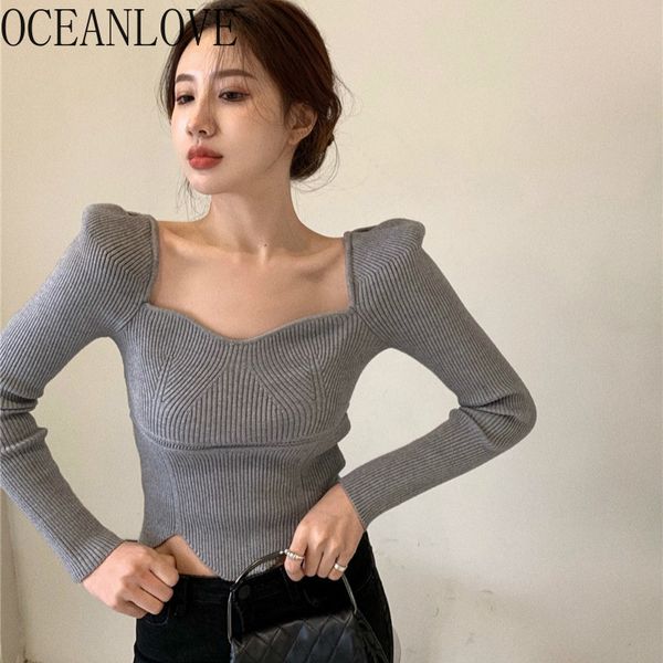 square neck solid pull femme irregular spring short korean autumn slim woman sweaters pullovers 19575 210415, White;black
square neck solid pull femme irregular spring short korean autumn slim woman sweaters pullovers 19575 210415, White;black