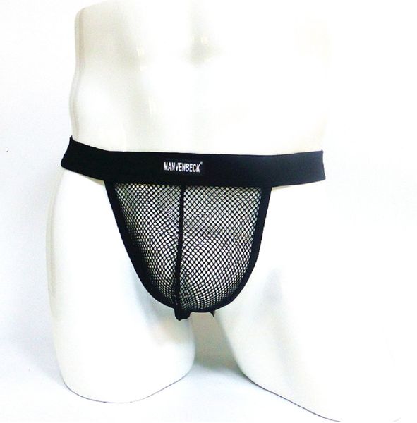 low waist men's underwear transparent mesh thong u convex bag fishing net double pants, Black;white
low waist men's underwear transparent mesh thong u convex bag fishing net double pants, Black;white