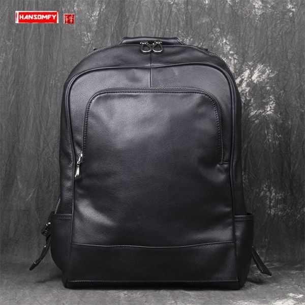 backpack large capacity genuine leather men male black lapbag travel backpacks student school bags 2021
backpack large capacity genuine leather men male black lapbag travel backpacks student school bags 2021