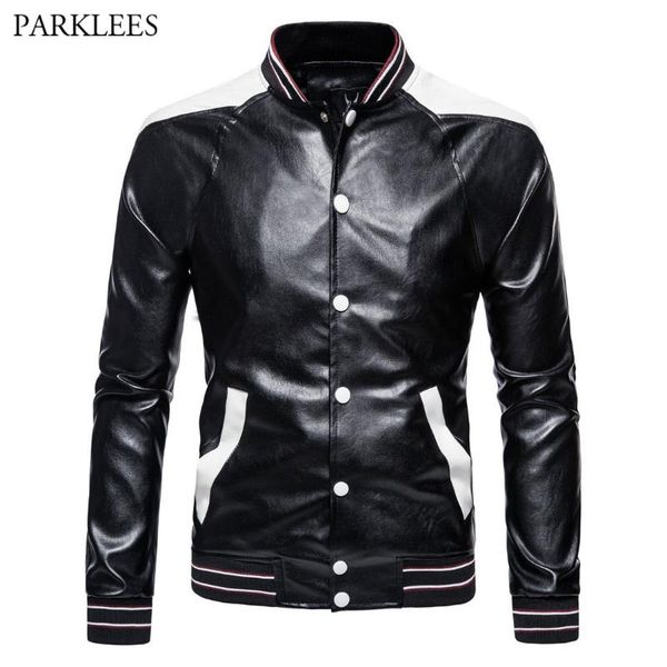 men's fur & faux leather jacket men brand mens baseball bomber jackets coats casual motorcycle biker patchwork button veste homme, Black
men's fur & faux leather jacket men brand mens baseball bomber jackets coats casual motorcycle biker patchwork button veste homme, Black
