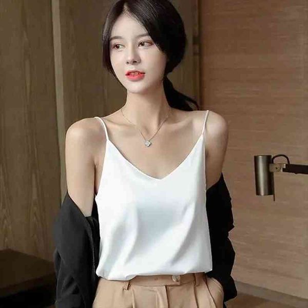silk slip elegant women cami korean fashion clothing basic shirts for summer white green loose free
silk slip elegant women cami korean fashion clothing basic shirts for summer white green loose free