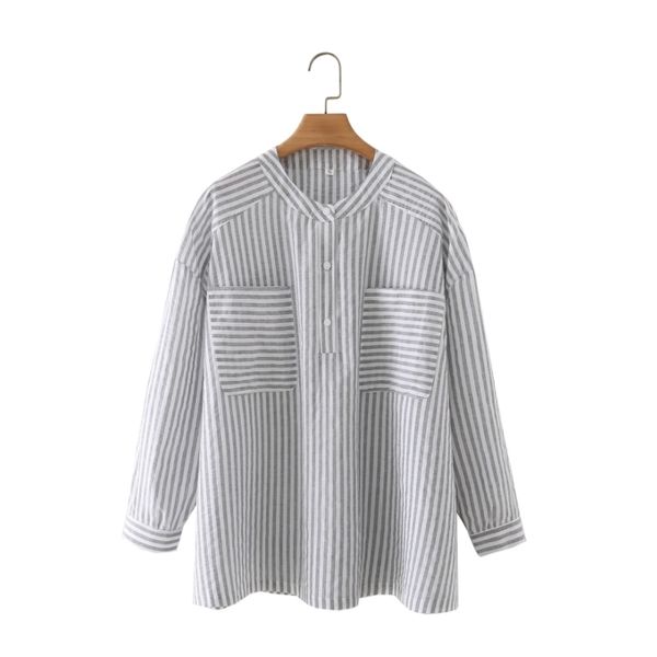 summer women pocket decoration striped oversized shirt female long sleeve blouse casual lady loose blusas s8977 210430, White
summer women pocket decoration striped oversized shirt female long sleeve blouse casual lady loose blusas s8977 210430, White