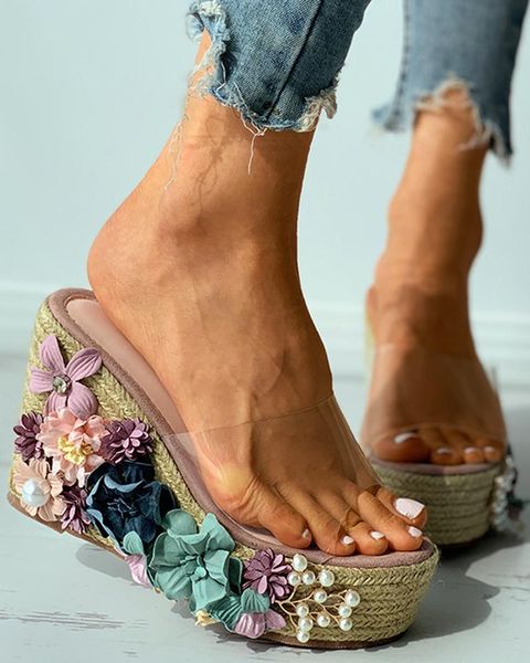 dress shoes sarairis platform wedges slide sandals floral high heel flower summer leisure cosy women fashion slipper mules, Black
dress shoes sarairis platform wedges slide sandals floral high heel flower summer leisure cosy women fashion slipper mules, Black