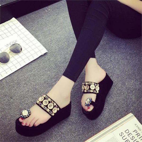 slippers summer women fashion flip flops beach platform sandals ladies handmade flowers wedge jelly shoes mujer, Black
slippers summer women fashion flip flops beach platform sandals ladies handmade flowers wedge jelly shoes mujer, Black