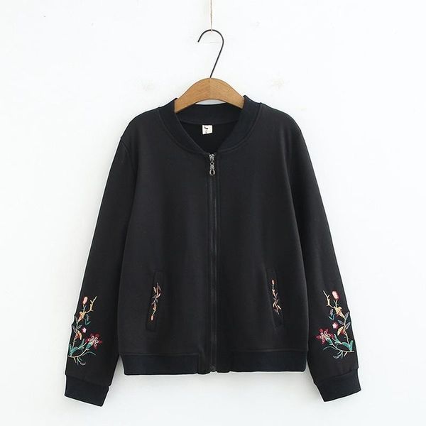 women's jackets plus size xl-4xl black bomber long sleeved spring autumn floral embroidery outerwear, Black;brown
women's jackets plus size xl-4xl black bomber long sleeved spring autumn floral embroidery outerwear, Black;brown