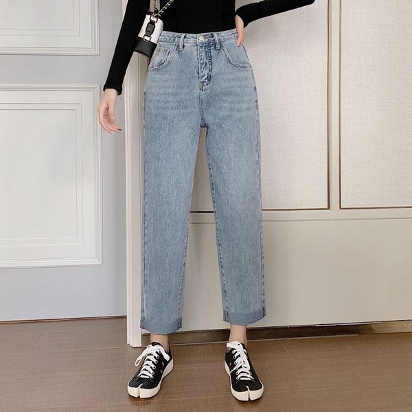women's jeans women straight loose simple fashion high waist wild curled nine points harem pants 2021, Blue
women's jeans women straight loose simple fashion high waist wild curled nine points harem pants 2021, Blue