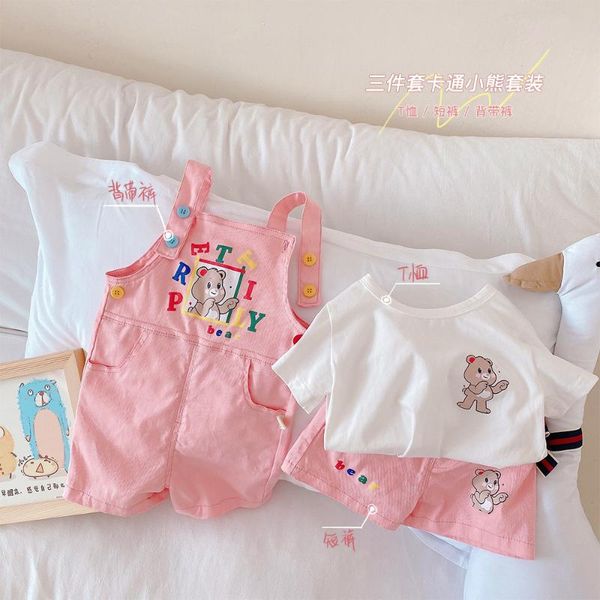 clothing sets children cartoon printed t-shirt bear belt pink rompers + short pants suits summer korean baby comfortable kids tracksuit, White
clothing sets children cartoon printed t-shirt bear belt pink rompers + short pants suits summer korean baby comfortable kids tracksuit, White