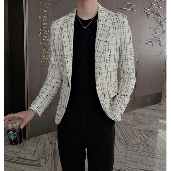 men's suits & blazers 2021 spring and autumn men suit jackets blazer slim fit black mens casual, White;black
men's suits & blazers 2021 spring and autumn men suit jackets blazer slim fit black mens casual, White;black