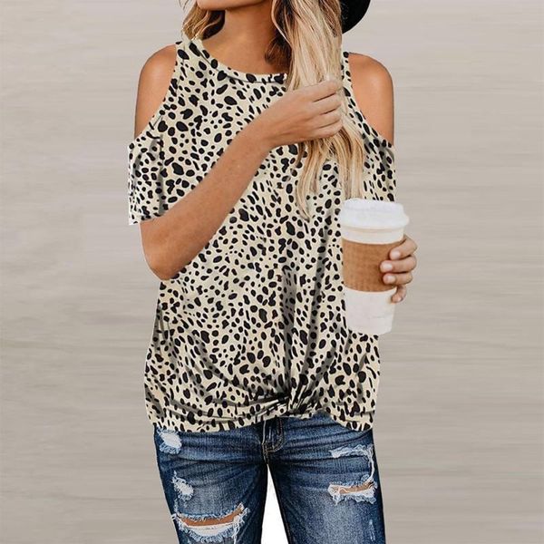 women's t-shirt ropalia women leopard off shoulders short sleeve female print loose casual, White
women's t-shirt ropalia women leopard off shoulders short sleeve female print loose casual, White