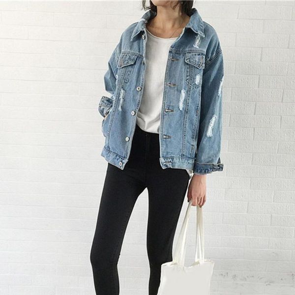 women's jackets women lapel denim jacket loose long sleeve trucker coat holes plain street short daily casual wear, Black;brown
women's jackets women lapel denim jacket loose long sleeve trucker coat holes plain street short daily casual wear, Black;brown