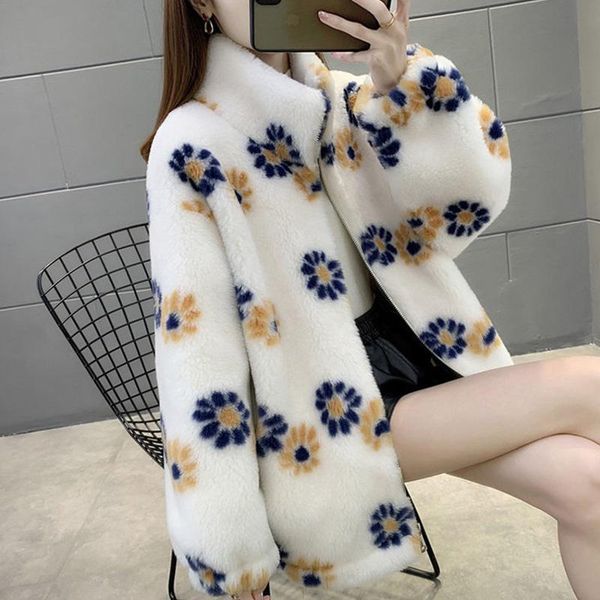 women's fur & faux women coats and jackets winter particles wool female 2021 loose white little daisy composite coat, Black
women's fur & faux women coats and jackets winter particles wool female 2021 loose white little daisy composite coat, Black