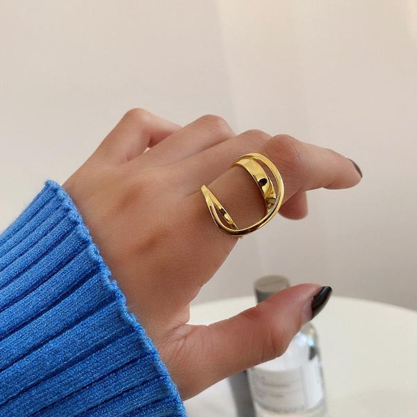 cluster rings 925 sterling silver ring geometric big punk adjustable 18k gold for women elegant wire fine jewelry gift, Golden;silver
cluster rings 925 sterling silver ring geometric big punk adjustable 18k gold for women elegant wire fine jewelry gift, Golden;silver