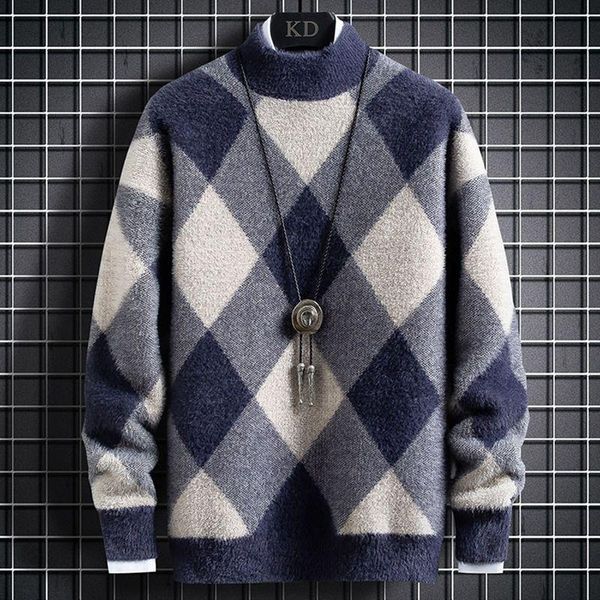 men's sweaters 2021 men autumn winter warm mink cashmere sweater knitted pullover male soft thick pull homme jumpers o379, White;black
men's sweaters 2021 men autumn winter warm mink cashmere sweater knitted pullover male soft thick pull homme jumpers o379, White;black