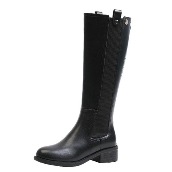 boots women's autumn and winter thick heel back zipper elastic knights' motorcycle, Black
boots women's autumn and winter thick heel back zipper elastic knights' motorcycle, Black