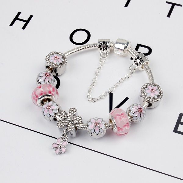 925 sterling silver murano glass charm bead fit european pandora bracelets for women diy pink magnolia cherry blossom daisy charm beads snak, Golden;silver
925 sterling silver murano glass charm bead fit european pandora bracelets for women diy pink magnolia cherry blossom daisy charm beads snak, Golden;silver