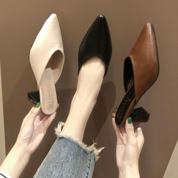 slippers shoes woman cover toe med casual pantofle heeled mules luxury soft summer pointed high slides pu fashion rome htij, Black
slippers shoes woman cover toe med casual pantofle heeled mules luxury soft summer pointed high slides pu fashion rome htij, Black
