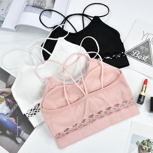 no trace back cross cut chest wrap underwear yoga steel ring rib strap bra gym clothing, White;black
no trace back cross cut chest wrap underwear yoga steel ring rib strap bra gym clothing, White;black