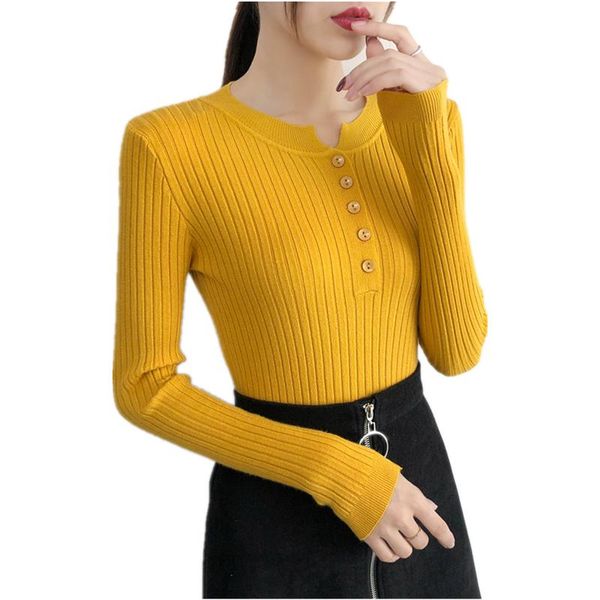 women's sweaters 2021 autumn and winter low round neck leaking clavicle knit bottoming shirt slim short thin sweater button fashion, White;black
women's sweaters 2021 autumn and winter low round neck leaking clavicle knit bottoming shirt slim short thin sweater button fashion, White;black