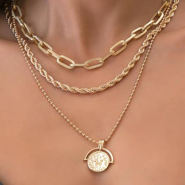 pendant necklaces fashionable vintage multi-layers metal ladies choker necklace cute chain carved for women jewelry girl gift, Silver
pendant necklaces fashionable vintage multi-layers metal ladies choker necklace cute chain carved for women jewelry girl gift, Silver