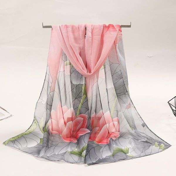 scarves elegant women long print chiffon scarf wrap ladies shawl large silk pink landscape dual use#p4, Blue;gray
scarves elegant women long print chiffon scarf wrap ladies shawl large silk pink landscape dual use#p4, Blue;gray