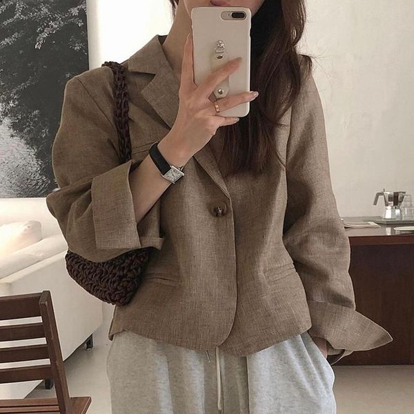 women's suits & blazers korean chic early autumn french lapel one button design casual wild loose long-sleeved cardigan suit short jack, White;black
women's suits & blazers korean chic early autumn french lapel one button design casual wild loose long-sleeved cardigan suit short jack, White;black