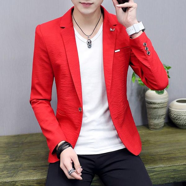 men's suits & blazers 2021 leisure suit versatile coat autumn korean fashion slim handsome banquet host red terno masculino, White;black
men's suits & blazers 2021 leisure suit versatile coat autumn korean fashion slim handsome banquet host red terno masculino, White;black