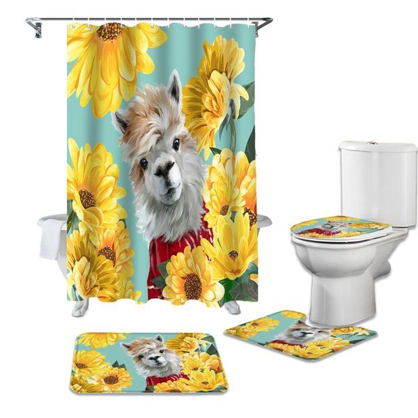 farm daisy alpaca cute shower curtain set carpet cover toilet bath mat waterproof bathroom curtains
farm daisy alpaca cute shower curtain set carpet cover toilet bath mat waterproof bathroom curtains