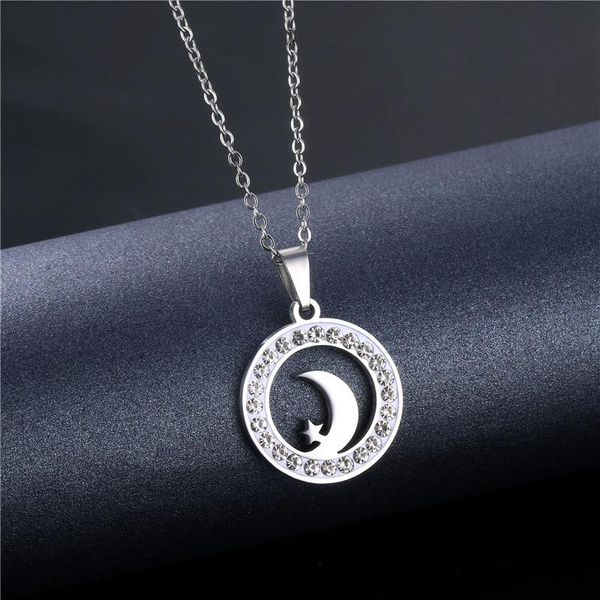 pendant necklaces stainless steel moon&star necklace crystal rhinestone for women wedding valentine's day gifts, Silver
pendant necklaces stainless steel moon&star necklace crystal rhinestone for women wedding valentine's day gifts, Silver