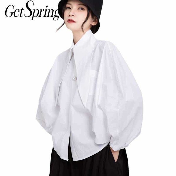 getspring women blouse cotton white shirt retro ladies lantern sleeve diamond vintage loose s spring 210601
getspring women blouse cotton white shirt retro ladies lantern sleeve diamond vintage loose s spring 210601