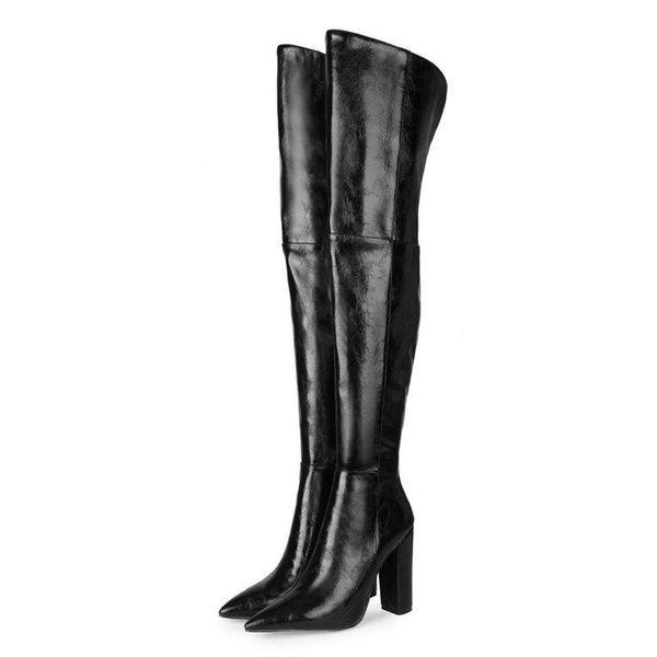 boots fashion pu leather over the knee pointed toe women square high heels zipper autumn winter ladies shoes, Black
boots fashion pu leather over the knee pointed toe women square high heels zipper autumn winter ladies shoes, Black