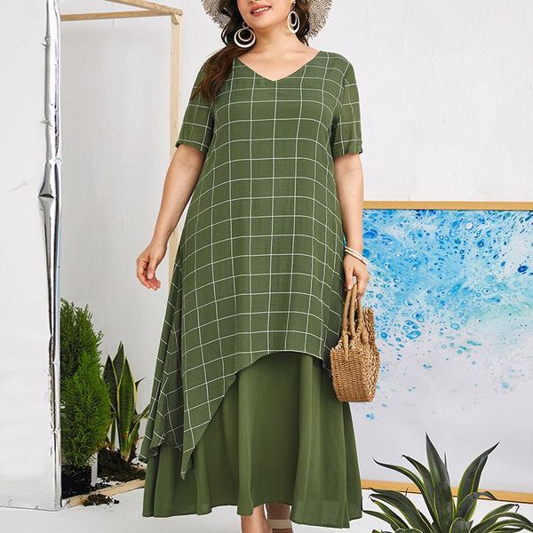 plus size dresses 2021 summer dress women v neck short sleeve plaid casual 4xl 5xl loose oversized maxi long, Black
plus size dresses 2021 summer dress women v neck short sleeve plaid casual 4xl 5xl loose oversized maxi long, Black