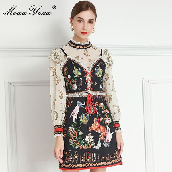fashion designer dress spring autumn women's dress long sleeve crystal beaded floral-print elegant vintage dresses 210524, Black;gray
fashion designer dress spring autumn women's dress long sleeve crystal beaded floral-print elegant vintage dresses 210524, Black;gray