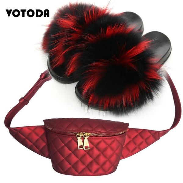 women fur slides fanny pack set fluffy real raccoon slippers furry indoor flat sandals rainbow jelly wallet fashion shoe, Black
women fur slides fanny pack set fluffy real raccoon slippers furry indoor flat sandals rainbow jelly wallet fashion shoe, Black