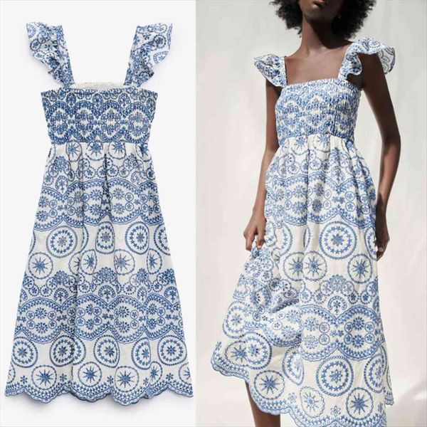 za embroidered openwork straps women dress long sleeveless ruffle vintage blue summer pleated party dresses, Black;gray
za embroidered openwork straps women dress long sleeveless ruffle vintage blue summer pleated party dresses, Black;gray