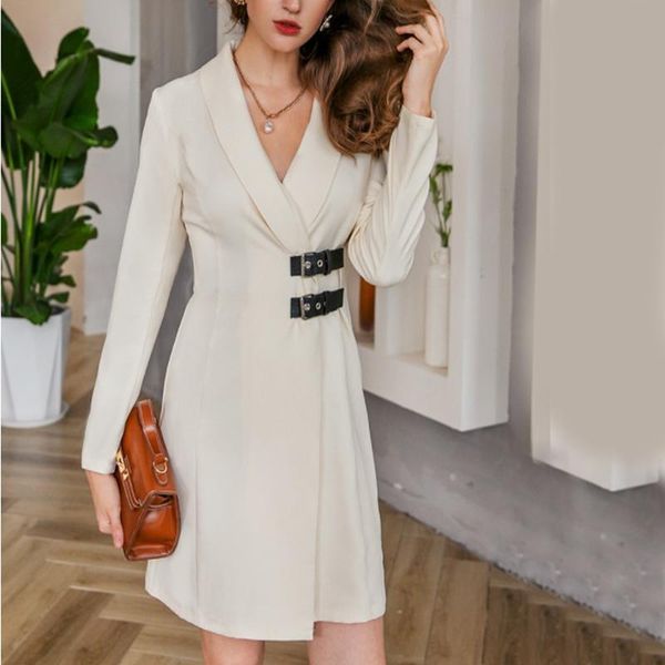 women v-neck female casual white dress autumn winter long sleeve solid elegant party office dresses, Black;gray
women v-neck female casual white dress autumn winter long sleeve solid elegant party office dresses, Black;gray