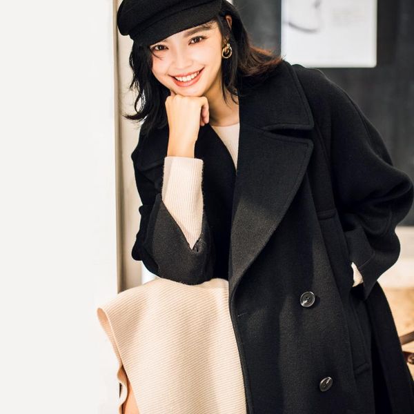 women's jackets fall/winter all-match loose slimming wool coat for women, Black;brown
women's jackets fall/winter all-match loose slimming wool coat for women, Black;brown