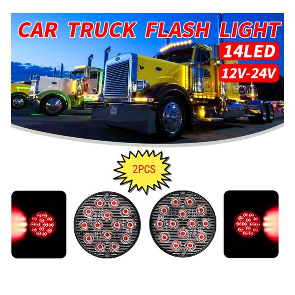 2pcs universal red 12v 24v ultra-thin round 14 led rear light taillight side warning strobe light for truck trailer motorcycle
2pcs universal red 12v 24v ultra-thin round 14 led rear light taillight side warning strobe light for truck trailer motorcycle