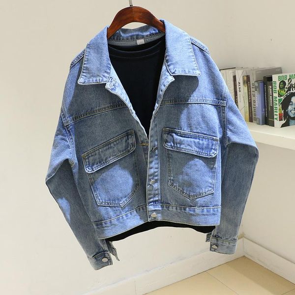 women's jackets vintage denim jacket coat women batwing sleeve big pocket student outerwear chaqueta mujer loose short blue jeans femal, Black;brown
women's jackets vintage denim jacket coat women batwing sleeve big pocket student outerwear chaqueta mujer loose short blue jeans femal, Black;brown