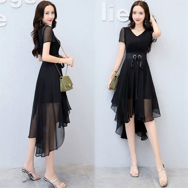 summer fashion women's korean version was thin chiffon dress office lady polyester mesh knee-length 210416, Black;gray
summer fashion women's korean version was thin chiffon dress office lady polyester mesh knee-length 210416, Black;gray