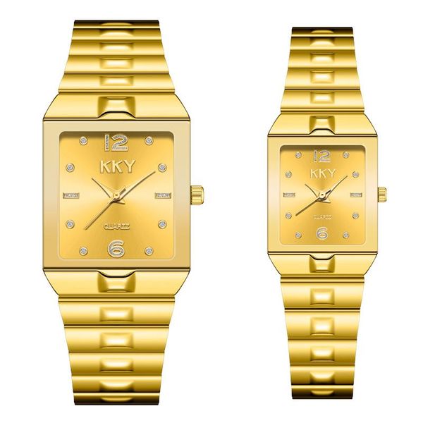 wristwatches fashion simple style square couple gold watch kky brand men women waterproof stainless steel quartz luminous clock 2021, Slivery;brown
wristwatches fashion simple style square couple gold watch kky brand men women waterproof stainless steel quartz luminous clock 2021, Slivery;brown
