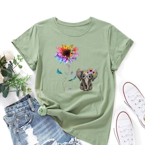 women's t-shirt cute baby elephant sunflower love animal lover shirt women short sleeve cotton t-shirts summer graphic tee female clot, White
women's t-shirt cute baby elephant sunflower love animal lover shirt women short sleeve cotton t-shirts summer graphic tee female clot, White