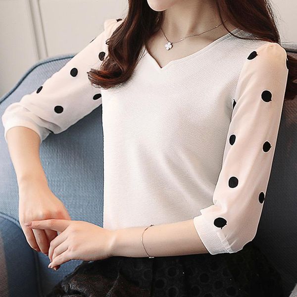 arrival chiffon blouse women fashion v-neck summer polka dots blouses female shirts plus size white women's &
arrival chiffon blouse women fashion v-neck summer polka dots blouses female shirts plus size white women's &