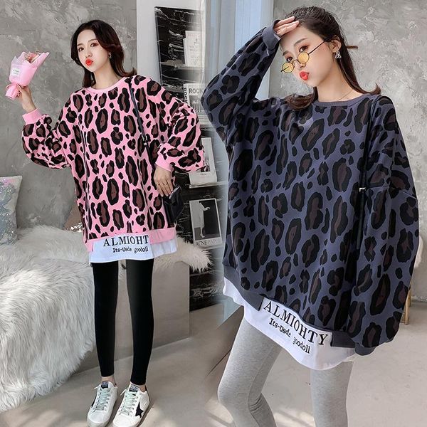 maternity clothes 2021 autumn and winter thick style leopord pattern embroidered loose-fit hoodie pregnant women fake two-pi bottoms, White
maternity clothes 2021 autumn and winter thick style leopord pattern embroidered loose-fit hoodie pregnant women fake two-pi bottoms, White