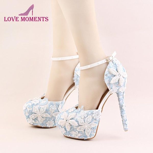 est designer blue lace shoes white flower bridal wedding imitation pearl high-heels platform stiletto party prom dress, Black
est designer blue lace shoes white flower bridal wedding imitation pearl high-heels platform stiletto party prom dress, Black