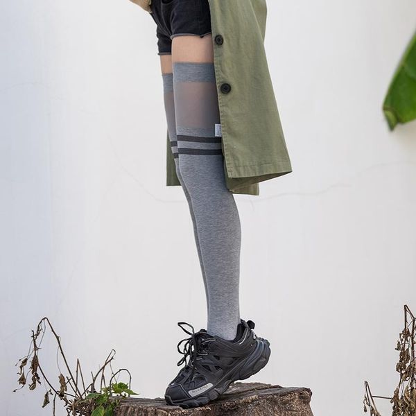 women's long sports socks two striped pattern over-knee high stocking black gray color elastic slim thigh stockings
women's long sports socks two striped pattern over-knee high stocking black gray color elastic slim thigh stockings