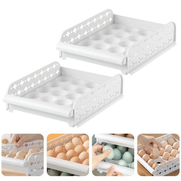2pcs drawer type egg storage case crisper box for home (white) kitchen & organization
2pcs drawer type egg storage case crisper box for home (white) kitchen & organization