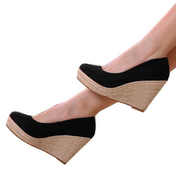 suede women wedges shoes round toe platform espadrilles heel pumps slip on leisure party wedding office career dress, Black
suede women wedges shoes round toe platform espadrilles heel pumps slip on leisure party wedding office career dress, Black