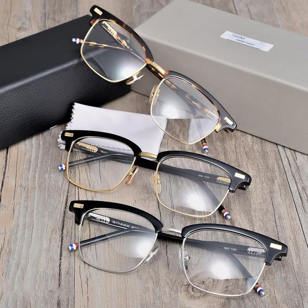 york thom brand design glasses frame for men women square semi rimless eyeglasses optical prescription eyewear tb711 fashion sunglasses fram, Black
york thom brand design glasses frame for men women square semi rimless eyeglasses optical prescription eyewear tb711 fashion sunglasses fram, Black