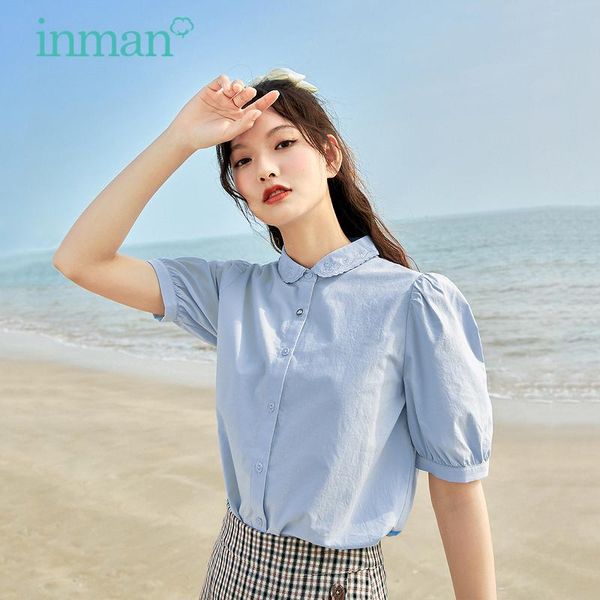 women's blouses & shirts inman summer basic nature sweet mori girl cloud graphic button elegant flower embroidery collar short puff sl, White
women's blouses & shirts inman summer basic nature sweet mori girl cloud graphic button elegant flower embroidery collar short puff sl, White