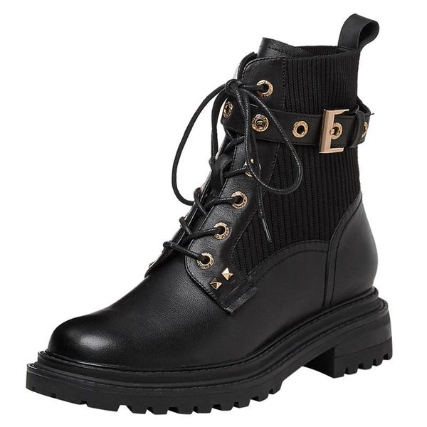 boots platform cross tied handmade genuine leather women round toe thick sole ankle shoes buckle lace up, Black
boots platform cross tied handmade genuine leather women round toe thick sole ankle shoes buckle lace up, Black